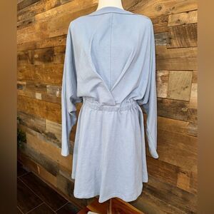 FP Beach Free light blue Santa Maria Mini Dress Oversized Dolman sleeve sz L
